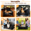 Dog Car Seat for Medium/Large Dogs up to 60 lbs, Memory Foam Dog Booster Seat with Thick Cushion, Pet Car Seat for Back with Detachable Washable Cover, Storage Pockets for SUV, Pick Up, Trunk, Black