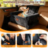 Dog Car Seat for Medium/Large Dogs up to 60 lbs, Memory Foam Dog Booster Seat with Thick Cushion, Pet Car Seat for Back with Detachable Washable Cover, Storage Pockets for SUV, Pick Up, Trunk, Black