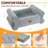 Linvivon Dog Car Seat for Medium/Large Dogs up to 60 lbs, Memory Foam Dog Booster Seat with Thick Cushion, Pet Car Seat for Back with Detachable Washable Cover, Storage Pockets for SUV, Pick Up, Trunk, Grey