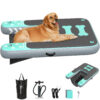 Inflatable Dog Boat Ramp for Dogs Up to 240 lbs, Inflatable Dock Floating Platform with Anti-Slip EVA Foam Safe & Easy Water Access, Dog Ramp for Boat, Pools, Lakes, Boats, Docks, Green