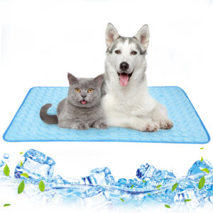 Washable Dog Cooling Mat, Ice Silk Cooling Pad for Dog, Self ice Mat Indoor & Outdoor Car Seats, Portable Pet Pad for Summer, 39x27 in, Blue