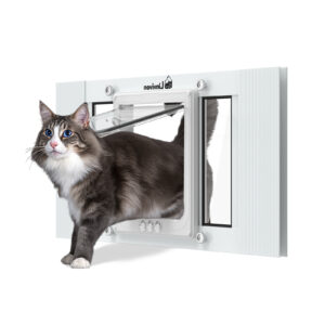 Cat Door for Window, Quick Installation Adjustable Width of 23"-28", Cat Window Door