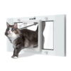 Cat Door for Window, Quick Installation Adjustable Width of 27"-32，Magnetic Closure Design Cat Door Window Insert