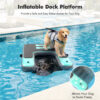 Inflatable Dog Boat Ramp for Dogs Up to 240 lbs, Inflatable Dock Floating Platform with Anti-Slip EVA Foam Safe & Easy Water Access, Dog Ramp for Boat, Pools, Lakes, Boats, Docks, Green
