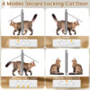 Cat Door for Window, Quick Installation Adjustable Width of 23"-28", Cat Window Door with 4 Locking Modes, Magnetic Closure Design, Weatherproof Aluminum Frame Cat Door Window Insert