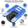 Inflatable Dog Boat Ramp for Dogs Up to 240 lbs, Inflatable Dock Floating Platform with Anti-Slip EVA Foam Safe & Easy Water Access, Dog Ramp for Pools, Lakes, Boats, Docks, Blue & White