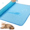 Washable Dog Cooling Mat, Ice Silk Cooling Pad for Dog, Self ice Mat Indoor & Outdoor Car Seats, Portable Pet Pad for Summer, 39x27 in, Blue