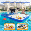 8x6ft Extra Large Inflatable Dog Dock & Boat Ramp for Multiple Large Dogs, 800 LBS Load Capacity, with Anti-Slip EVA Foam & Built-in Ice Bucket Compartment, Dog Water Ramp for Pool Boat Beach Blue