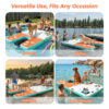 8x5ft Extra Large Inflatable Dog Dock & Boat Ramp for Multiple Large Dogs, 600 LBS Load Capacity, with Anti-Slip EVA Foam & Built-in Ice Bucket Compartment, Dog Water Ramp for Pool Boat Beach Orange