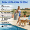 8x6ft Extra Large Inflatable Dog Dock & Boat Ramp for Multiple Large Dogs, 800 LBS Load Capacity, with Anti-Slip EVA Foam & Built-in Ice Bucket Compartment, Dog Water Ramp for Pool Boat Beach Blue