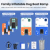 8x6ft Extra Large Inflatable Dog Dock & Boat Ramp for Multiple Large Dogs, 800 LBS Load Capacity, with Anti-Slip EVA Foam & Built-in Ice Bucket Compartment, Dog Water Ramp for Pool Boat Beach Blue