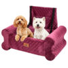 Dog Car Seat for Dogs up to 60 lbs, Pet Car Seat for Back with Detachable Washable Cover, Wine Red