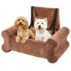 Dog Car Seat for Dogs up to 60 lbs, Pet Car Seat for Back with Detachable Washable Cover, Brown