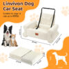 Dog Car Seat for Dogs up to 60 lbs, Pet Car Seat for Back with Detachable Washable Cover, White