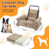 Dog Car Seat for Dogs up to 60 lbs, Pet Car Seat for Back with Detachable Washable Cover, Khaki