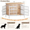 39 Inch Large Dog Crate Furniture, Heavy Duty Dog Kennel for Medium or Large Dogs, Beige