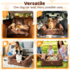 Dog Car Seat for Dogs up to 60 lbs, Pet Car Seat for Back with Detachable Washable Cover, Brown
