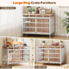47 Inch Extra Large Dog Crate Furniture, Heavy Duty Dog Kennel for Medium or Large Dogs, Beige
