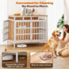 39 Inch Large Dog Crate Furniture, Heavy Duty Dog Kennel for Medium or Large Dogs, Beige