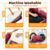 Dog Car Seat for Dogs up to 60 lbs, Pet Car Seat for Back with Detachable Washable Cover, Wine Red