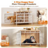 47 Inch Extra Large Dog Crate Furniture, Heavy Duty Dog Kennel for Medium or Large Dogs, Beige