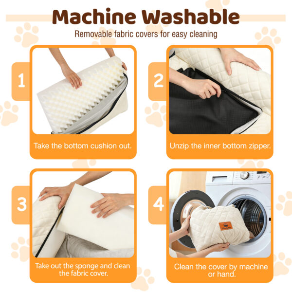 Dog Car Seat for Dogs up to 60 lbs, Pet Car Seat for Back with Detachable Washable Cover, White