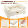 Dog Car Seat for Dogs up to 60 lbs, Pet Car Seat for Back with Detachable Washable Cover, White