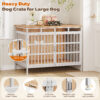 47 Inch Extra Large Dog Crate Furniture, Heavy Duty Dog Kennel for Medium or Large Dogs, Beige