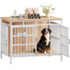 47 Inch Extra Large Dog Crate Furniture, Heavy Duty Dog Kennel for Medium or Large Dogs, Beige