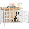 39 Inch Large Dog Crate Furniture, Heavy Duty Dog Kennel for Medium or Large Dogs, Beige
