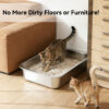 Stainless Steel Cat Litter Box, Metal Litter Pan High Sided Open Top Cat Toilet