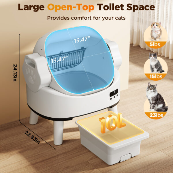 Linvivon Automatic Self Cleaning Cat Litter Box for Multiple Cats