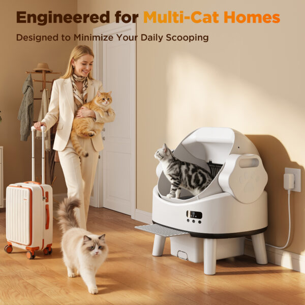 Linvivon Automatic Self Cleaning Cat Litter Box for Multiple Cats