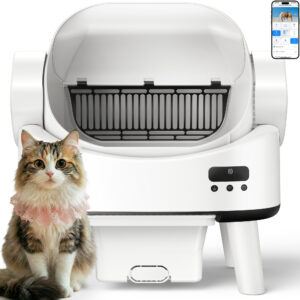 Linvivon Automatic Self Cleaning Cat Litter Box for Multiple Cats